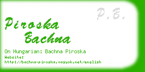 piroska bachna business card